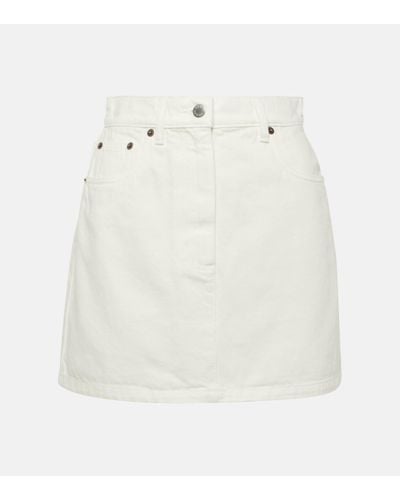 Prada High-rise Denim Miniskirt - White