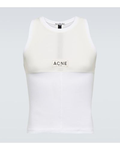 Acne Studios Tank top in jersey con logo - Bianco