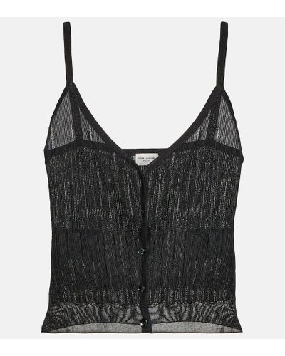 Saint Laurent Top aus Rippstrick - Schwarz