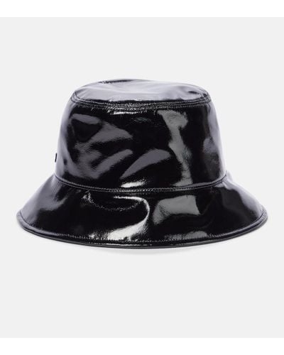 Miu Miu Hut aus Lacklederimitat - Schwarz