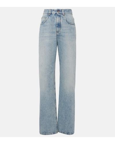 Brunello Cucinelli High-Rise Straight Jeans - Blau