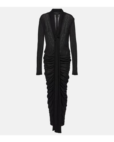 Givenchy Vestido largo de jersey fruncido - Negro