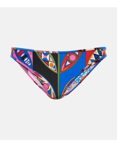 Emilio Pucci Girandole Mid-rise Bikini Bottoms - Blue