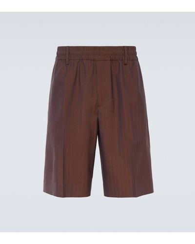 Burberry Virgin Wool Shorts - Brown