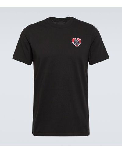 Moncler Heart Logo T Shirt - Black