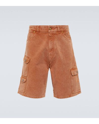 ERL Denim Cargo Shorts - Orange