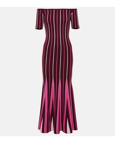 Gabriela Hearst Pleated Wool Maxi Dress - Purple