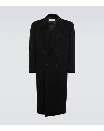 Saint Laurent Double-breasted Cashmere Coat - Black
