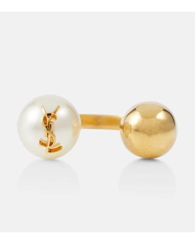 Saint Laurent Anello con perla bijoux - Giallo