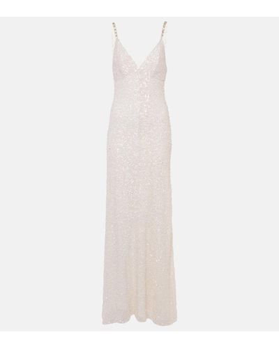 Jenny Packham Bridal Nora Sequined Silk Gown - White