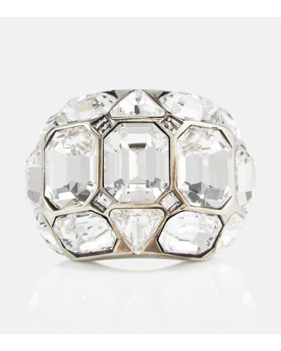 Alexander McQueen Ring Cosmic mit Kristallen - Mettallic