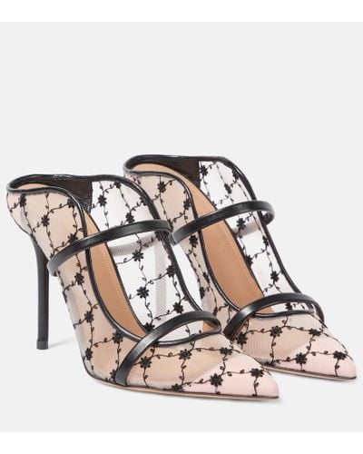 Malone Souliers Mules Maureen in mesh con pelle - Rosa