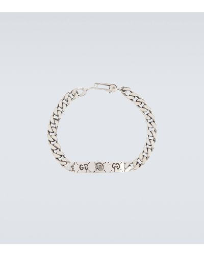 Gucci X Trouble Andrew Ghost Sterling Silver Bracelet - Metallic
