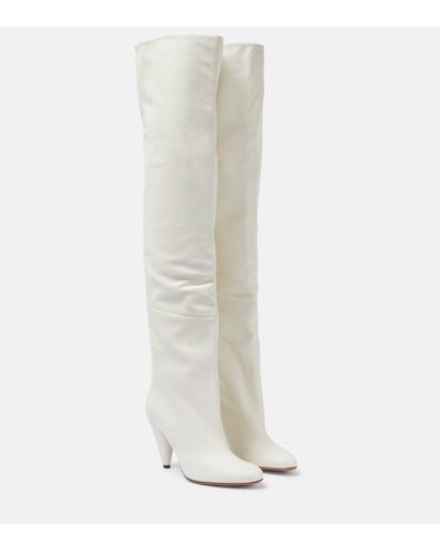 Proenza Schouler Cone Leather Over-the-knee Boots - White