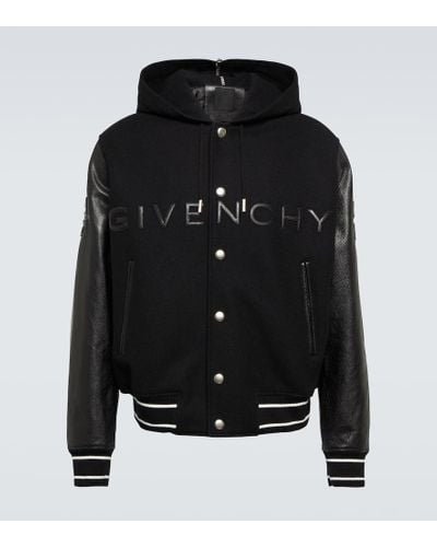 Givenchy Collegejacke mit Leder - Schwarz