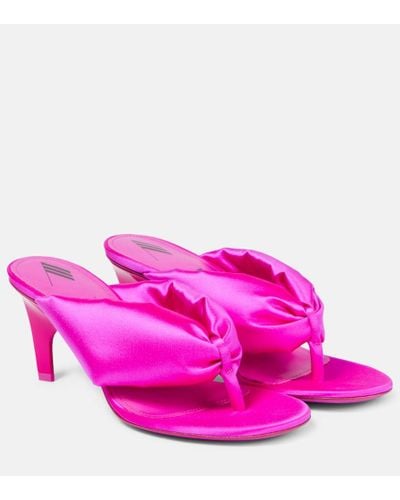 The Attico Rem Satin Thong Sandals - Pink