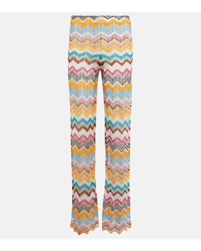 Missoni Pantaloni flared in maglia a zig-zag - Multicolore