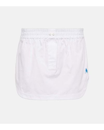 The Attico Mid-rise Cotton Miniskirt - White