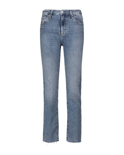 AG Jeans Isabelle High-rise Straight Jeans - Blue
