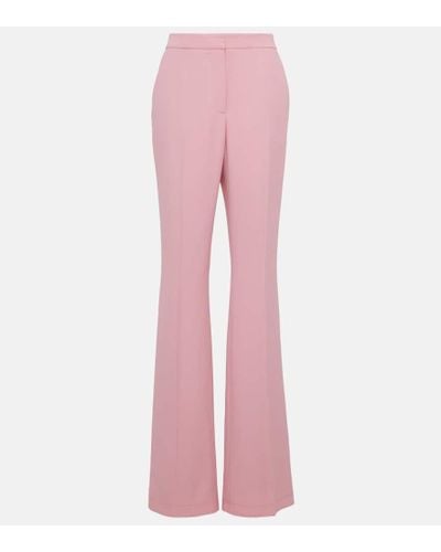 Alexander McQueen High-rise Crepe Flared Pants - Pink