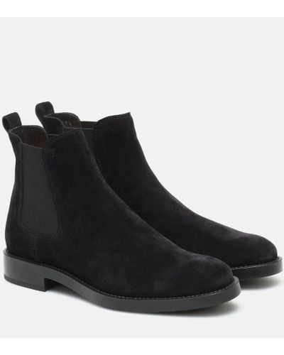 Tod's Suede Chelsea Boots - Black