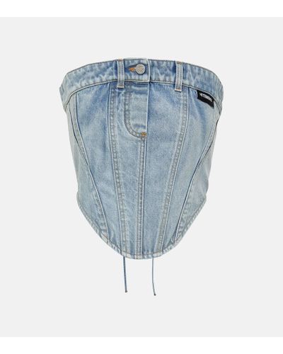 Vetements Top aus Baumwoll-Denim - Blau