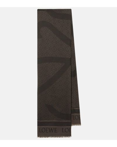 Loewe Anagram Cotton Scarf - Black