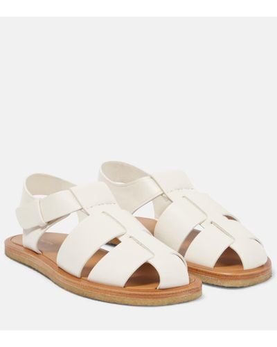 The Row Fisherman Leather Sandals - Natural