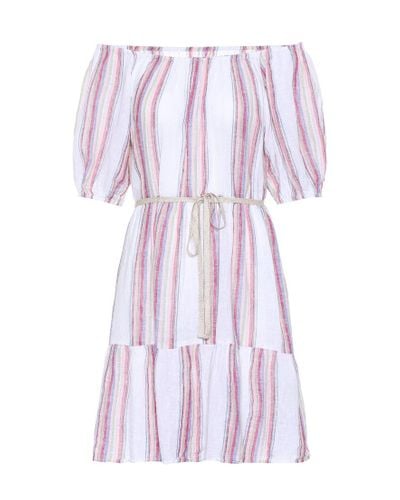 Velvet Cinthia Striped Linen-blend Minidress - Multicolor