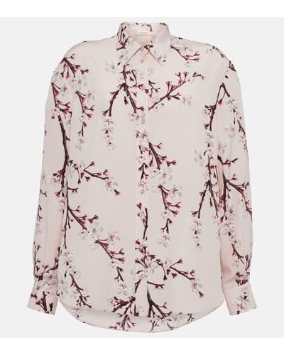 Alexander McQueen Oversize-Hemd aus Seide - Pink
