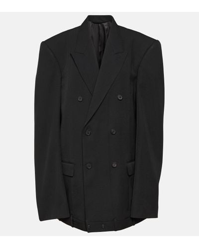 Balenciaga Deconstructed Double-breasted Wool Jacket - Black