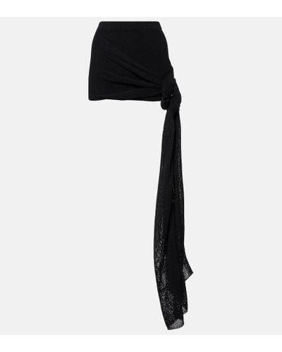 AYA MUSE Minifalda de algodon drapeada - Negro
