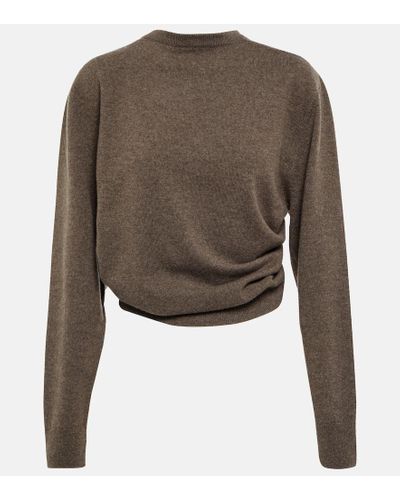 The Row Laris Gathered Cashmere Sweater - Green