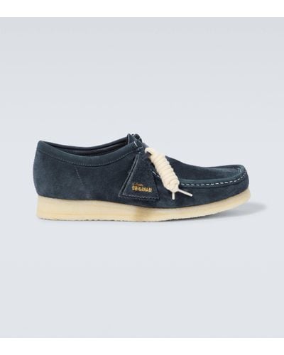 Clarks Wallabee Suede Moccasins - Blue