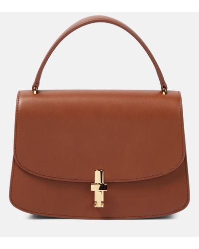 The Row Sofia Leather Shoulder Bag - Brown