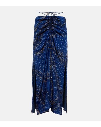 Altuzarra Safia Silk Maxi Skirt - Blue