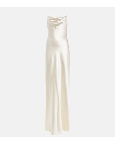 Saint Laurent Silk Satin Gown - White