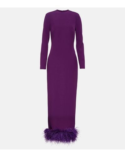 Safiyaa Paignita Embellished Crepe Gown - Purple
