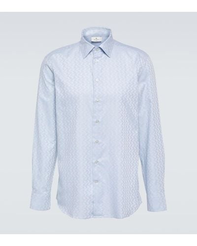 Etro Camisa de algodon con paisley - Azul