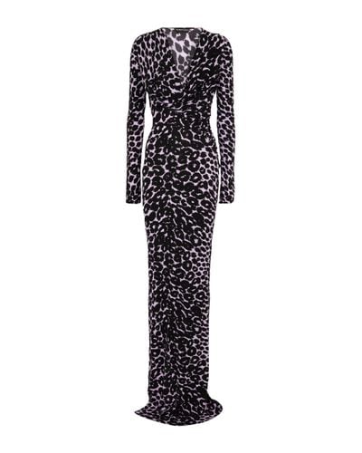 Tom Ford Robe longue a motif leopard - Noir