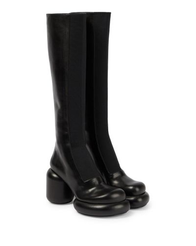 Jil Sander Platform Leather Knee-high Boots - Black