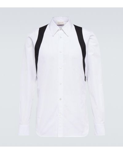 Alexander McQueen Camicia in cotone con harness - Bianco