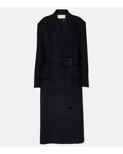 Dries Van Noten Rufia Double-breasted Wool-blend Overcoat - Black