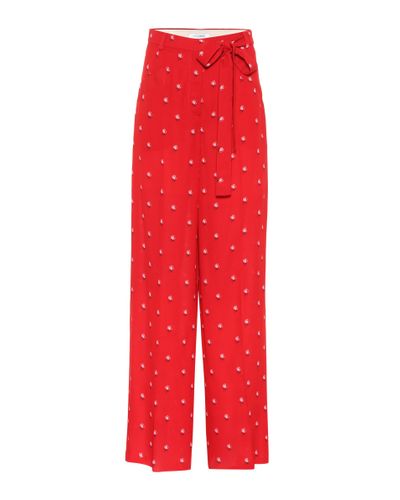 Valentino Tie-waist Silk Pant - Red