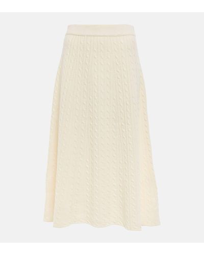Co. Ribbed-knit Cashmere Skirt - White