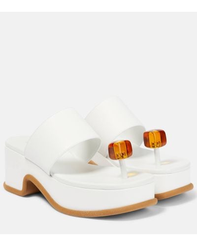 Dries Van Noten Leather Sandals - White