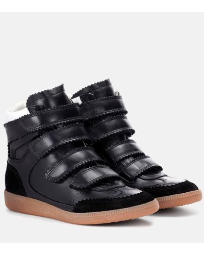Isabel Marant Bilsy High-top Leather And Suede Trainers - Black
