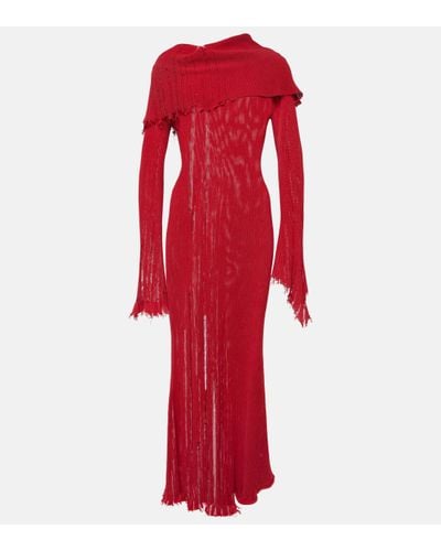 Acne Studios Robe longue en coton melange - Rouge