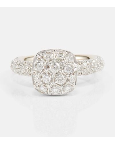 Pomellato Nudo Solitaire 18kt White And Rose Gold Ring With Diamonds