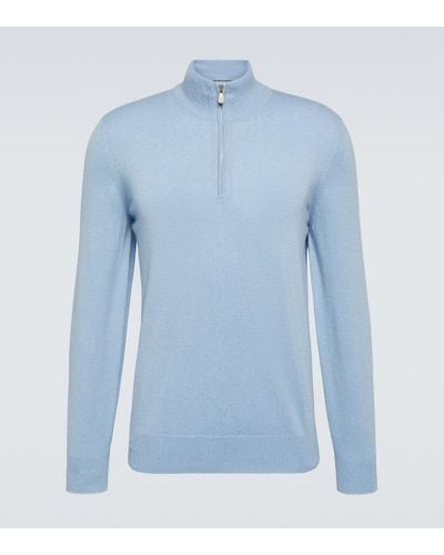 Brunello Cucinelli Cashmere Half-zip Sweater - Blue